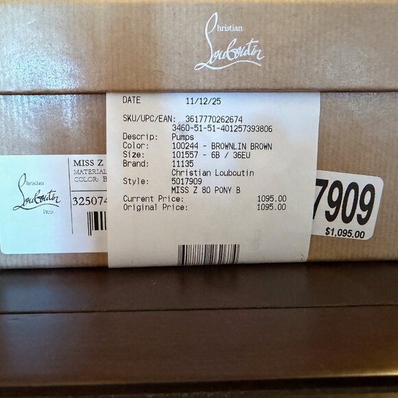 CHRISTIAN LOUBOUTIN Miss Z Leopard-printed Pony Red Sole Pumps, Size 6B - Picture 6 of 6